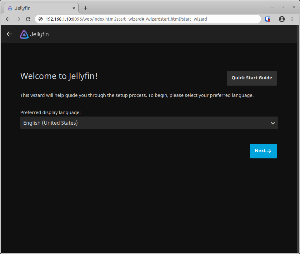 jellyfin web interface